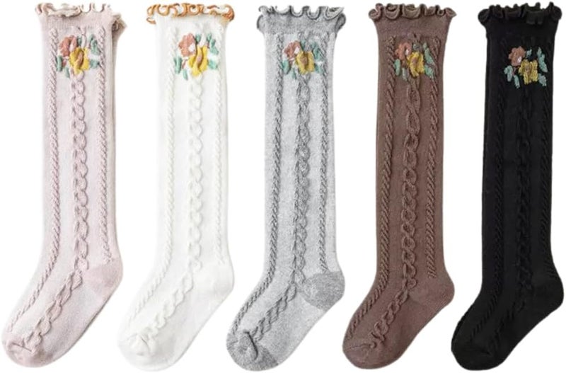 Adeimoo Baby Girls Knee High Socks Newborn Stocking Warm Cotton Stockings for Infants Toddlers - Image 3